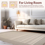 Ultra Soft Area Rug, Non Slip, Stain Resistant, Washable Area Rugs for Living Room, Bedroom, Inviting Textured Earth Palette(Beige)