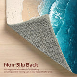 Ultra Soft Area Rug, Non Slip, Stain Resistant, Washable Area Rugs for Living Room, Bedroom, Ocean Wave Polyester Dorm Room Floor Mat(Blue)