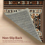Ultra Soft Area Rug, Non Slip, Stain Resistant, Washable Area Rugs for Living Room, Bedroom, Stylish Contemporary Diamond Print(Brown)