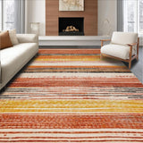 Ultra Soft Area Rug, Non Slip, Stain Resistant, Washable Area Rugs for Living Room, Bedroom, Rustic Vibrant Abstract Medley(Orange)