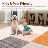 Artistic Abstract Stripe Accent Non Slip(Beige)