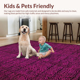 Ultra Soft Area Rug, Non Slip, Stain Resistant, Washable Area Rugs for Living Room, Bedroom, Vibrant Playful Graphic Design(Pink)