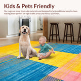 Ultra Soft Area Rug, Non Slip, Stain Resistant, Washable Area Rugs for Living Room, Bedroom, Minimalist Lively Wave Formation(Yellow)