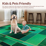 Ultra Soft Area Rug, Non Slip, Stain Resistant, Washable Area Rugs for Living Room, Bedroom, Vibrant Modern Patterned Elegance(Green)