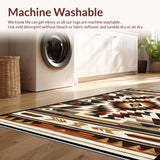 Ultra Soft Area Rug, Non Slip, Stain Resistant, Washable Area Rugs for Living Room, Bedroom, Rustic Earthy Tribal Motif(Beige)