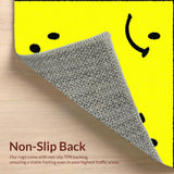 Ultra Soft Area Rug, Non Slip, Stain Resistant, Washable Area Rugs for Living Room, Bedroom, Lively Happy Emblematic Theme(Yellow)
