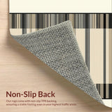 Ultra Soft Area Rug, Non Slip, Stain Resistant, Washable Area Rugs for Living Room, Bedroom, Chic Modern Linear Pattern(Beige)
