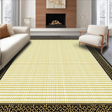 Ultra Soft Area Rug, Non Slip, Stain Resistant, Washable Area Rugs for Living Room, Bedroom, Chic Modern Diamond Pattern Elegance(Gold)