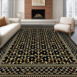 Vibrant Shaggy Trellis Motif(Black)