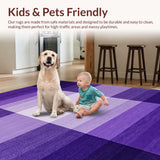 Ultra Soft Area Rug, Non Slip, Stain Resistant, Washable Area Rugs for Living Room, Bedroom, Warm Monochrome Plush Experience(Purple)
