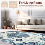 Elegant Ivory Blue Abstract Design(Beige)
