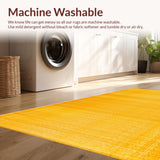 Ultra Soft Area Rug, Non Slip, Stain Resistant, Washable Area Rugs for Living Room, Bedroom, Bold Geometric Yellow Infusion(Yellow)