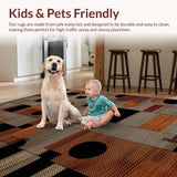 Ultra Soft Area Rug, Non Slip, Stain Resistant, Washable Area Rugs for Living Room, Bedroom, Vintage Western Style Elegance(Brown)