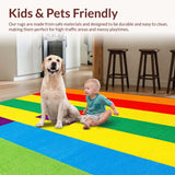 Ultra Soft Area Rug, Non Slip, Stain Resistant, Washable Area Rugs for Living Room, Bedroom, Charming Multi-Hued Educational Piece(Red)