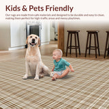 Ultra Soft Area Rug, Non Slip, Stain Resistant, Washable Area Rugs for Living Room, Bedroom, Trendy Contemporary Geometric Style(Beige)