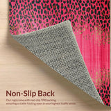 Ultra Soft Area Rug, Non Slip, Stain Resistant, Washable Area Rugs for Living Room, Bedroom, Vibrant Animal Print Aesthetic(Pink)