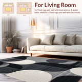 Contemporary Black and White Swirls(Black)