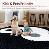 Ultra Soft Area Rug, Non Slip, Stain Resistant, Washable Area Rugs for Living Room, Bedroom, Philosophical Indoor Bath Rug for Zen Decor(Black)