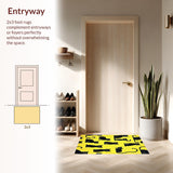 Ultra Soft Area Rug, Non Slip, Stain Resistant, Washable Area Rugs for Living Room, Bedroom, Stylish Minimalist Animal Print(Yellow)