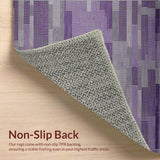 Ultra Soft Area Rug, Non Slip, Stain Resistant, Washable Area Rugs for Living Room, Bedroom, Chic Transitional Geometric Fusion(Purple)