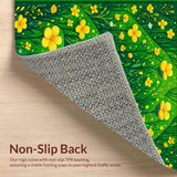 Ultra Soft Area Rug, Non Slip, Stain Resistant, Washable Area Rugs for Living Room, Bedroom, Funky Nature-Infused Decor(Green)