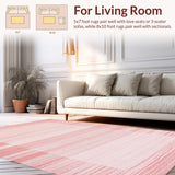Ultra Soft Area Rug, Non Slip, Stain Resistant, Washable Area Rugs for Living Room, Bedroom, Sleek Modern Textured Shag(Pink)