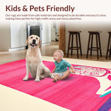 Ultra Soft Area Rug, Non Slip, Stain Resistant, Washable Area Rugs for Living Room, Bedroom, Playful Pink Disco Aesthetic Concept(Pink)