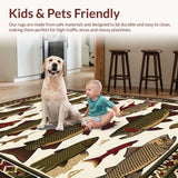 Ultra Soft Area Rug, Non Slip, Stain Resistant, Washable Area Rugs for Living Room, Bedroom, Rustic Earthy Animal Print Style(Ivory)