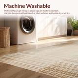 Ultra Soft Area Rug, Non Slip, Stain Resistant, Washable Area Rugs for Living Room, Bedroom, Sleek Minimalist Chic Textures(Beige)