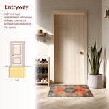 Ultra Soft Area Rug, Non Slip, Stain Resistant, Washable Area Rugs for Living Room, Bedroom, Transitional Round Ogee Design Elements(Orange)