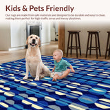 Ultra Soft Area Rug, Non Slip, Stain Resistant, Washable Area Rugs for Living Room, Bedroom, Stain-Resistant Trellis Kitchen Entryway Carpet(Blue)