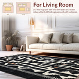 Ultra Soft Area Rug, Non Slip, Stain Resistant, Washable Area Rugs for Living Room, Bedroom, Vibrant Zebra-Inspired Artistic Flair(Black)