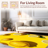 Ultra Soft Area Rug, Non Slip, Stain Resistant, Washable Area Rugs for Living Room, Bedroom, Playful Citrus Color Splash(Yellow)