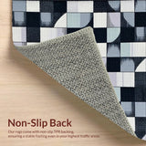 Ultra Soft Area Rug, Non Slip, Stain Resistant, Washable Area Rugs for Living Room, Bedroom, Modern Black and Grey Living Room Non-Shedding Rug(Black)
