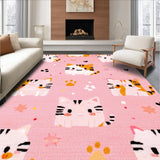 Ultra Soft Area Rug, Non Slip, Stain Resistant, Washable Area Rugs for Living Room, Bedroom, Lively Animal Print Cozy Vibe(Pink)