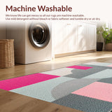 Ultra Soft Area Rug, Non Slip, Stain Resistant, Washable Area Rugs for Living Room, Bedroom, Soft Washable Bedroom Area Rug Grey Pink(Gray)