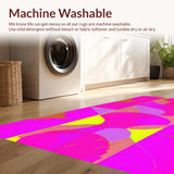 Ultra Soft Area Rug, Non Slip, Stain Resistant, Washable Area Rugs for Living Room, Bedroom, Bold Retro Inspired Color Palette(Pink)