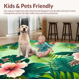 Ultra Soft Area Rug, Non Slip, Stain Resistant, Washable Area Rugs for Living Room, Bedroom, Sophisticated Nature-Inspired Theme(Pink)