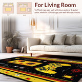 Ultra Soft Area Rug, Non Slip, Stain Resistant, Washable Area Rugs for Living Room, Bedroom, Chic Minimalist Controller Arrangement(Yellow)