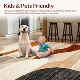 Ultra Soft Area Rug, Non Slip, Stain Resistant, Washable Area Rugs for Living Room, Bedroom, Sophisticated Vintage Textured Pattern(Beige)