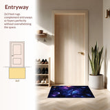 Ultra Soft Area Rug, Non Slip, Stain Resistant, Washable Area Rugs for Living Room, Bedroom, Radiant Planetary Color Splash(Blue)