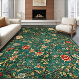 Ultra Soft Area Rug, Non Slip, Stain Resistant, Washable Area Rugs for Living Room, Bedroom, Stylish Bright Flora Composition(Green)