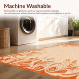 Terracotta Swirls Beige Accent Area Elegant(Orange)