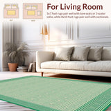 Ultra Soft Area Rug, Non Slip, Stain Resistant, Washable Area Rugs for Living Room, Bedroom, Aura Reversible Area for RV & Patio Green Beige(Green)