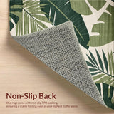 Ultra Soft Area Rug, Non Slip, Stain Resistant, Washable Area Rugs for Living Room, Bedroom, Tropical Khaki Leaf Aesthetic(Green)