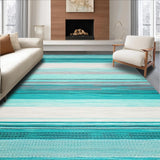 Ultra Soft Area Rug, Non Slip, Stain Resistant, Washable Area Rugs for Living Room, Bedroom, Rustic Textured Colorful Weave(Green)