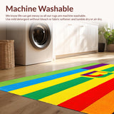 Ultra Soft Area Rug, Non Slip, Stain Resistant, Washable Area Rugs for Living Room, Bedroom, Charming Multi-Hued Educational Piece(Red)