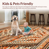 Ultra Soft Area Rug, Non Slip, Stain Resistant, Washable Area Rugs for Living Room, Bedroom, Trendy Soft Tones with Flair(Orange)