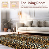 Ultra Soft Area Rug, Non Slip, Stain Resistant, Washable Area Rugs for Living Room, Bedroom, Bold Safari Inspired Decor(Brown)
