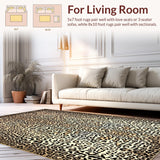 Ultra Soft Area Rug, Non Slip, Stain Resistant, Washable Area Rugs for Living Room, Bedroom, Unique Bold Animal Style(Beige)
